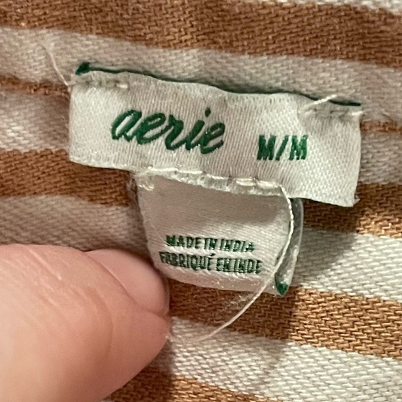 Aerie striped cotton button down long shirts tunic - Picture 3 of 7